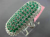EXTRA LARGE 2.17CT DIAMOND & COLOMBIAN EMERALD 18K WHITE GOLD FILIGREE OVAL RING
