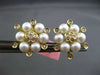 ESTATE LARGE .62CT DIAMOND & PEARL 18KT TWO TONE GOLD 3D FLOWER CLIP ON EARRINGS