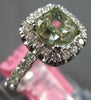 LARGE GIA CERTIFIED 2.72CT WHITE & GREEN DIAMOND 18KT WHITE GOLD ENGAGEMENT RING
