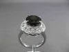 ANTIQUE LARGE 4.42CT DIAMOND & AAA SMOKY TOPAZ 14KT WHITE GOLD 3D FILIGREE RING
