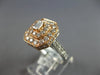 LARGE 1.6CT DIMAOND 14KT WHITE & ROSE GOLD ROUND & BAGUETTE HALO ENGAGEMENT RING
