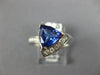 ESTATE WIDE 1.68CT DIAMOND & AAA TANZANITE 14KT WHITE GOLD 3D SWIRL RING #2454