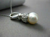 ESTATE .24CT DIAMOND & AAA SOUTH SEA PEARL 14KT WHITE GOLD PENDANT & CHAIN 19615