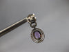 2.25CT DIAMOND & AAA AMETHYST 14KT WHITE GOLD OVAL & ROUND HALO HANGING EARRINGS