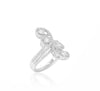 ESTATE LARGE 1.54CT DIAMOND 14KT WHITE GOLD MULTI FLOWER CRISS CROSS LOVE RING