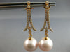 ESTATE LARGE .57CT DIAMOND & SOUTH SEA PEARL 18KT ROSE GOLD CHANDELIER EARRINGS