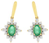 1.21CT DIAMOND & AAA EMERALD 14KT YELLOW GOLD 3D OVAL & ROUND FILIGREE EARRINGS
