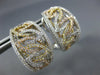 ESTATE LARGE 1.71CT DIAMOND 18K TRI COLOR GOLD 3D LEAF FILIGREE CLIP ON EARRINGS