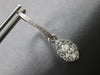 1.08CT DIAMOND 18K WHITE GOLD ROUND & MARQUISE LEVERBACK HANGING EARRINGS #27846