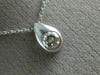 ESTATE .27CT DIAMOND 14KT WHITE GOLD SOLITAIRE TEAR DROP BEZEL FLOATING PENDANT