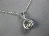 .19CT DIAMOND 14K WHITE GOLD 3D CLASSIC CLUSTER FLOWER INFINITY FLOATING PENDANT