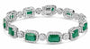 LARGE 13.35CT DIAMOND & AAA EMERALD 18KT WHITE GOLD ROUND & EMERALD CUT BRACELET