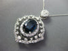 LARGE 4.7CT DIAMOND & AAA SAPPHIRE 14K WHITE GOLD OVAL FILIGREE FLOATING PENDANT