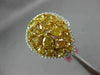 EXTRA LARGE 4.2CT WHITE & INTENSE YELLOW DIAMOND 18K 2 TONE GOLD PEAR SHAPE RING