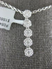ESTATE 0.48CT DIAMOND 18KT WHITE GOLD MULTI FLOWER JOURNEY LOVE FLOATING PENDANT