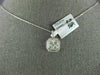ESTATE LARGE .74CT DIAMOND 18KT WHITE GOLD SQUARE CLUSTER HALO FLOATING PENDANT