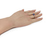 3.11CT DIAMOND & AAA SAPPHIRE 18K WHITE GOLD EMERALD CUT & BAGUETTE 3 STONE RING