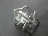 ESTATE WIDE .27CT DIAMOND 14KT WHITE GOLD 3D DOUBLE ANCHOR V SHAPE FUN LOVE RING