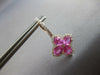 ESTATE LARGE 4.16CT DIAMOND & AAA PINK SAPPHIRE 14KT ROSE GOLD 3D OVAL & ROUND EARRINGS