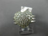 ESTATE WIDE .65CT DIAMOND 14KT WHITE GOLD 3D PAVE HEART PROMISE LOVE RING #671