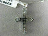 ESTATE .30CT ROUND DIAMOND 14KT WHITE GOLD CLASSIC CHANNEL CROSS PENDANT #23015