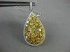 ESTATE EXTRA LARGE 4.48CT WHITE & FANCY YELLOW DIAMOND 18KT 2 TONE GOLD PENDANT