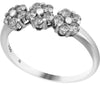 ESTATE .53CT DIAMOND 18KT WHITE GOLD 3D CLASSIC FLOWER MATTE & SHINY FUN RING