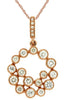 ESTATE .47CT DIAMOND 14KT ROSE GOLD CLASSIC CIRCULAR BEZEL ETOILE FLOWER PENDANT