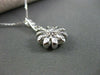 ANTIQUE LARGE .30CT DIAMOND 14K WHITE GOLD 3D SUN FLOWER ETOILE PENDANT #1885