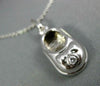 ESTATE .03CT DIAMOND 14KT WHITE GOLD 3D BOW ETOILE BABY GIRL SHOE PENDANT #1721