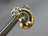 ANTIQUE OLD EURO MINE DIAMOND 14KT 2 TONE GOLD FILIGREE MUSIC EARRINGS #20123