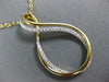 ESTATE LARGE .44CT DIAMOND 18KT 2 TONE GOLD LOVE KNOT TEAR DROP INFINITY PENDANT