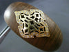 ESTATE .30CT DIAMOND 14K YELLOW GOLD HANDCRAFTED FILIGREE WOODEN BANGLE BRACELET