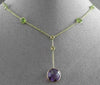 ANTIQUE 7.30CTW AAA MULTI COLOR GEM BY THE YARD 14KT YELLOW GOLD LARIAT NECKLACE