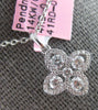 ESTATE .48CT DIAMOND 14KT WHITE GOLD 3D FLOWER LOVE FLOATING PENDANT