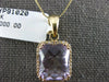 LARGE 4.35CT DIAMOND & AAA AMETHYST 14KT YELLOW GOLD 3D CUSHION & ROUND PENDANT