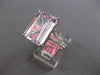 LARGE 8.3CT DIAMOND & AAA KUNZITE 18KT WHITE GOLD 3D EMERALD CUT ENGAGEMENT RING