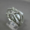 ESTATE WIDE .51CT DIAMOND 18KT WHITE GOLD 3D INFINITY WOVEN CRISS CROSS FUN RING