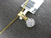 ESTATE .25CT DIAMOND 14KT YELLOW GOLD 3D CLASSIC CLUSTER LOVE FLOATING PENDANT
