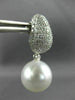 LARGE 2.50CT DIAMOND & AAA SOUTH SEA PEARLS 18K WHITE GOLD PAVE HANGING EARRINGS