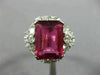ANTIQUE EXTRA LARGE 10.8CT DIAMOND & AAA RUBELLITE PLATINUM 3D CLUSTER FUN RING
