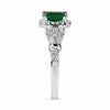 .98CT DIAMOND & AAA EMERALD 18KT WHITE GOLD EMERALD CUT & ROUND HALO SQUARE RING