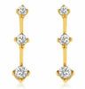 ESTATE .50CT DIAMOND 14KT YELLOW GOLD CLASSIC 3 STONE JOURNEY HANGING EARRINGS