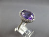 EXTRA LARGE 7.28CT DIAMOND & AAA AMETHYST 14KT WHITE GOLD 3D OVAL & ROUND RING