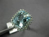 ESTATE 4.05CT DIAMOND & AAA AQUAMARINE 14KT WHITE GOLD 3D SQUARE ENGAGEMENT RING