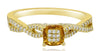 .62CT DIAMOND & AAA CITRINE 14KT YELLOW GOLD CUSHION & ROUND SOLITAIRE LOVE RING