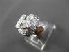 ANTIQUE LARGE .35CT OLD MINE ROUND DIAMOND 14KT WHITE GOLD FLOWER RING #1678