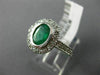 1.27CT DIAMOND & EMERALD 14K WHITE GOLD OVAL HALO BEZEL FILIGREE ENGAGEMENT RING