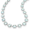LARGE 86.50CT DIAMOND & AAA AQUAMARINE 14KT WHITE GOLD CUSHION & ROUND NECKLACE