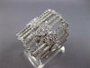 EXTRA LARGE 2.16CT DIAMOND 18KT WHITE GOLD 3D MULTI BAR PEAR SHAPE COCKTAIL RING